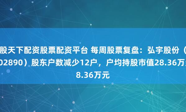 股天下配资股票配资平台 每周股票复盘：弘宇股份（002890）股东户数减少12户，户均持股市值28.36万元