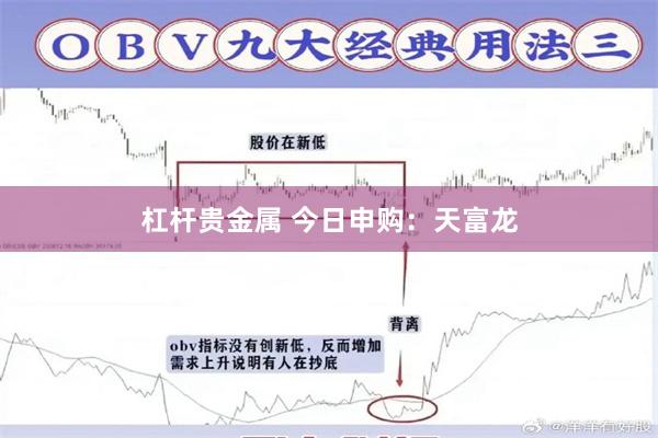 杠杆贵金属 今日申购：天富龙