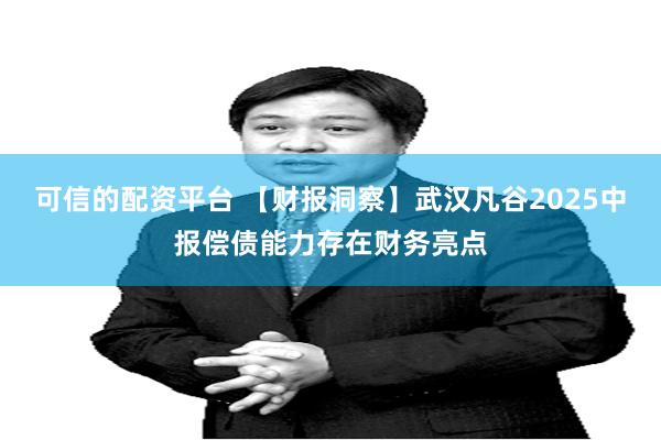 可信的配资平台 【财报洞察】武汉凡谷2025中报偿债能力存在财务亮点