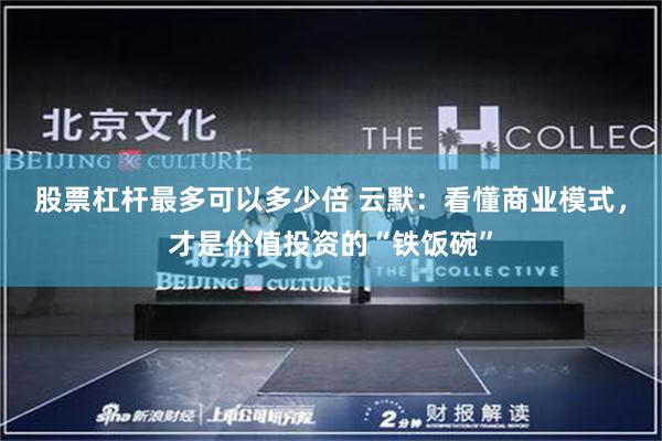 股票杠杆最多可以多少倍 云默：看懂商业模式，才是价值投资的“铁饭碗”